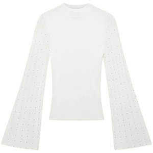 Mint Velvet White Embellished Knit Top